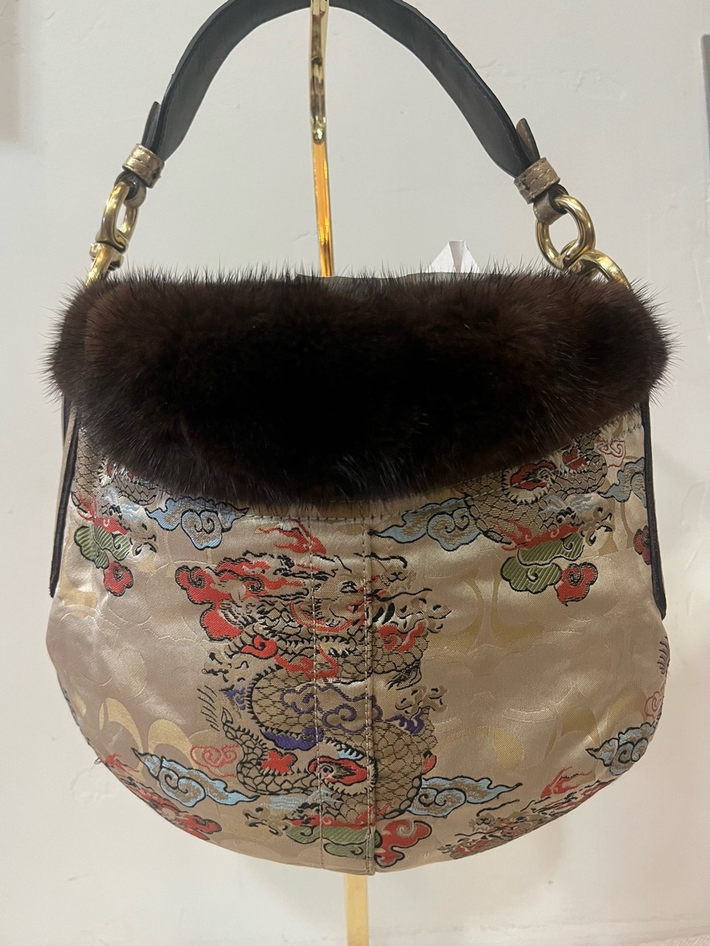 COACH Limited Edition Silk Kimono Mink Hobo bag RARE - Picture 3 of 16